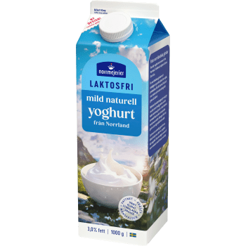 Yoghurt Naturell Mild Laktosfri 3% 1000g Norrmejerier.