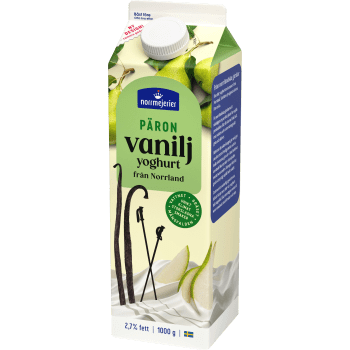 Vaniljyoghurt Päron 2,7% 1000g Norrmejerier.