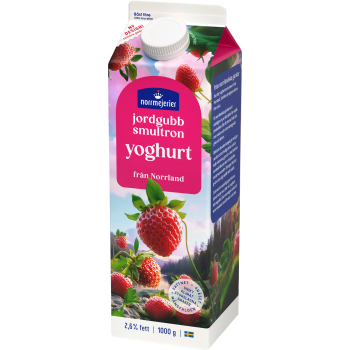Fruktyoghurt Jordgubb Smultron 2,6% 1000g Norrmejerier.