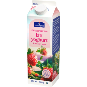 Fruktyoghurt Lätt Jordgubb Smultron 0,5% 1000g Norrmejerier.