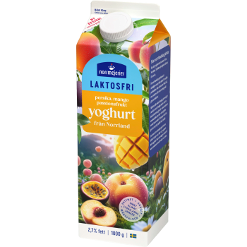 Fruktyoghurt Persika Mango Passion 2,7% Laktosfri 1000g Norrmejerier.