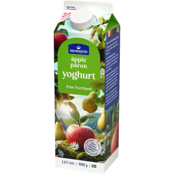 Fruktyoghurt Äpple Päron 2,6% 1000g Norrmejerier.