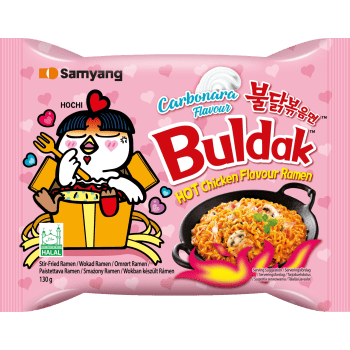 Snabbnudlar Buldak Carbonara 130g Samyang.