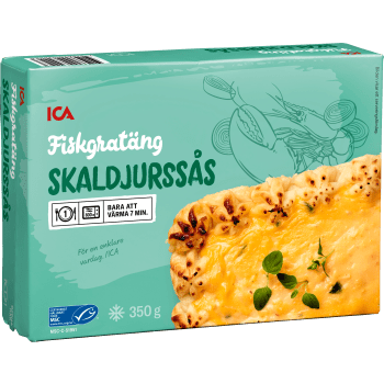 Fiskgratäng skaldjurssås 350g ICA.
