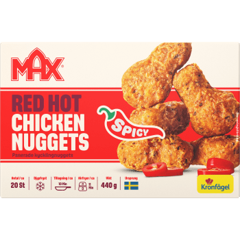 Red hot chicken nuggets 440g Kronfågel.