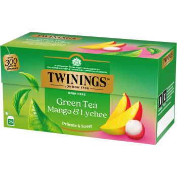 Grönt te Mango & lychee 25-p Twinings.