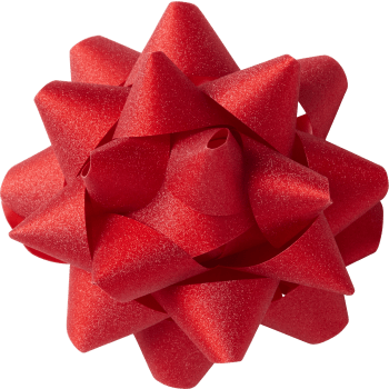 Presentrosett XL röd glitter 1-p.