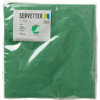 Servett 33cm Mörkgrön 20-p ICA.