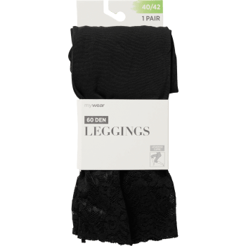 Leggings 60D med spets svart 40/42 mywear.