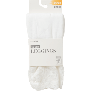 Leggings 60D med spets vit 40/42 mywear.