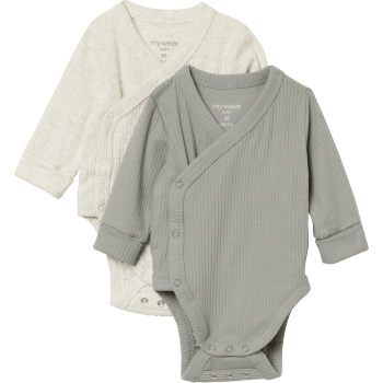 Olottbody grå/beige strl 74 mywear.