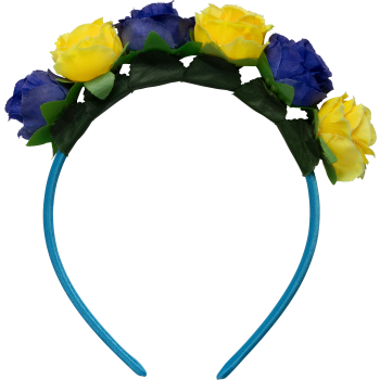 Blomdiadem gul/blå.
