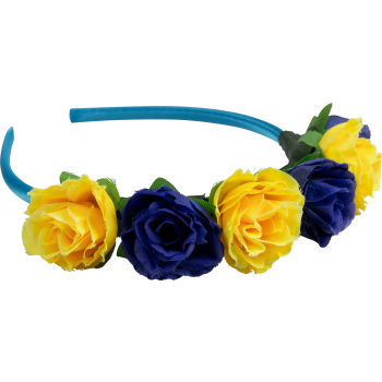 Blomdiadem gul/blå.