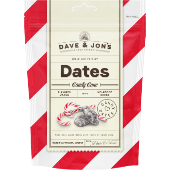 Dave Jon's Urkärnade Dadlar Polkagris 125g.