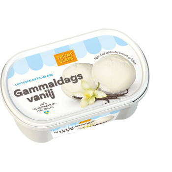 Gräddglass Gammaldags vanilj laktosfri 500ml Triumf Glass.