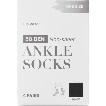 Ankelsocka 4p 50D svart onesize mywear.