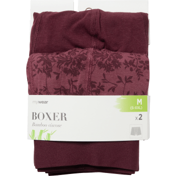 Boxer Bo 2p vinröd/blom M mywear.