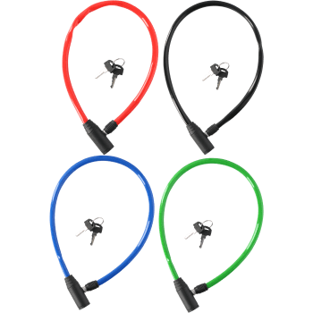 Cykellås kabel m 2 nycklar 4 sort.