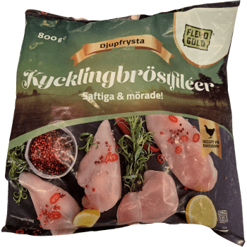 Kycklingbröstfiléer 800g Flevo Gold.