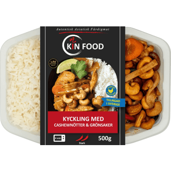 Färdigmat Thai Kyckling Cashewnötter och Grönsaker 500g Kin Food.
