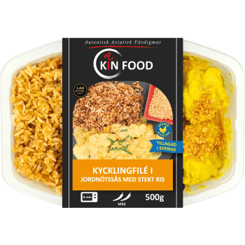 Thai Kycklingfilé i Jordnötssås med Ris 500g Kin Food.
