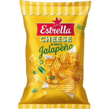 Potatischips Cheese & Jalapeño 275g Estrella.