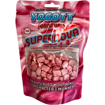 Yoghurtgodis Jordgubb Frystorkat 30g Supernova Freeze.