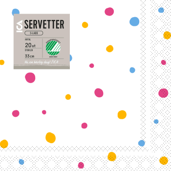 Servett 33cm Konfetti.