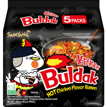 Snabbnudlar Hot Chicken Flavor Ramen 700g Samyang Buldak.