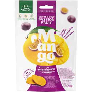 Torkad Mango & Passionfruit 100g Sunshine Delights.