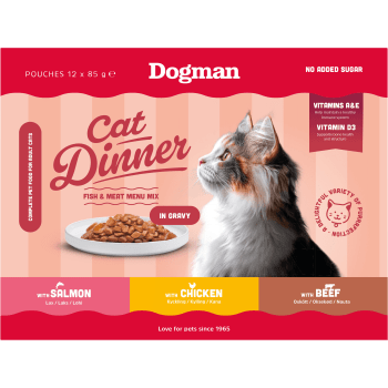 Helfoder Katt Meny Mix Sås 12-pack 1kg Dogman.