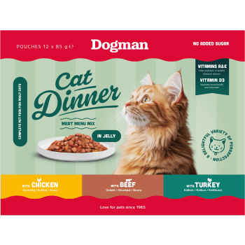 Helfoder Katt Meny Mix Gele 12-pack 1kg Dogman.