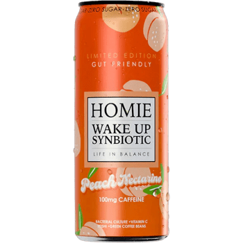 Energidryck Wake Up Synbiotic Peach Nectarine 330ml Homie.