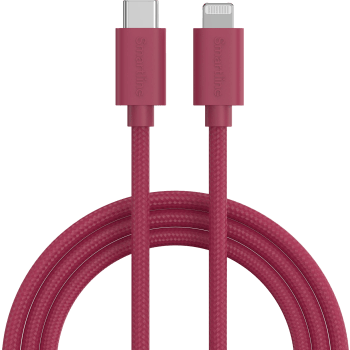 USB-C till Lightning 2m vinröd Smartline.
