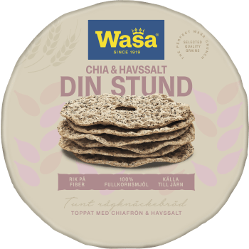 Knäckebröd Din Stund Chia & Havssalt 260g Wasa.