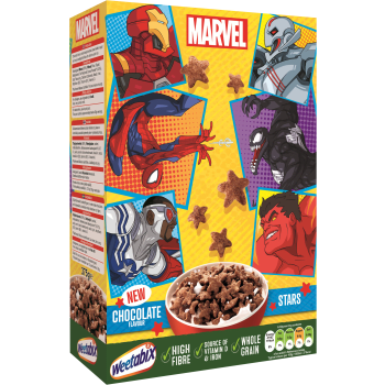 Disney Marvel chocolate stars 375g Weetabix.