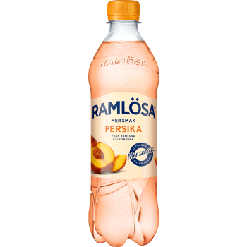 Kolsyrat Vatten Mer Smak Persika 50cl Ramlösa.