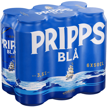 Öl 3.5% 6x50cl 3000 Milliliter Pripps Blå.