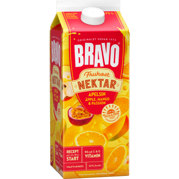 Frukostnektar Apelsin Äpple Mango Passion 1750ml Bravo.