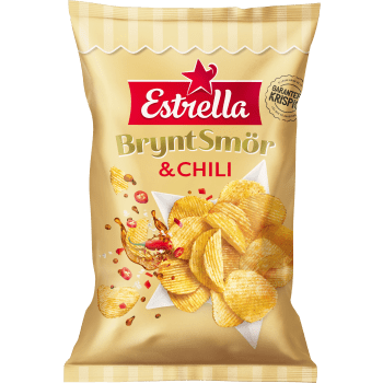 Chips Brynt smör & chili 275g Estrella.