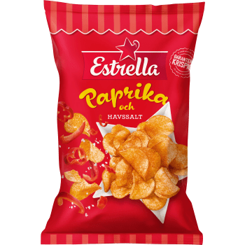 Chips Paprika & Havssalt 275g Estrella.