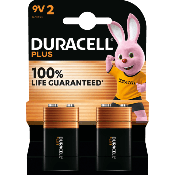 Batteri 9V 2-p Duracell Plus.
