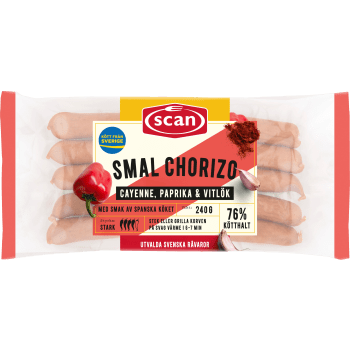 Chorizo Smal 76% Kötthalt 240g Scan.
