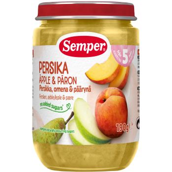 Persika med päron Från 5m 190g Semper.