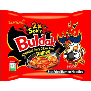 Snabbnudlar Buldak Ramen 2x Spicy 140g Samyang.