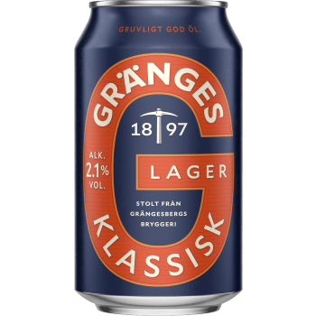 Öl lättöl ljus lager 2.1% 33cl Grängesberg.