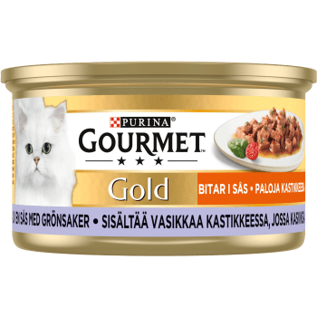 Kattmat Kalv & Grönsaker i sås 85g Gourmet.