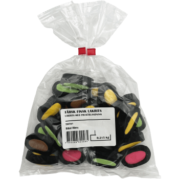 Lakrits Fruktblandning ca215g Finsk Lakrits.