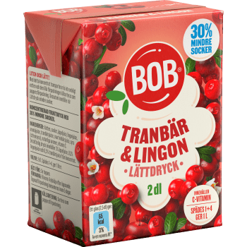 Lättdryck Lingon & tranbär Koncentrat 2dl BOB.