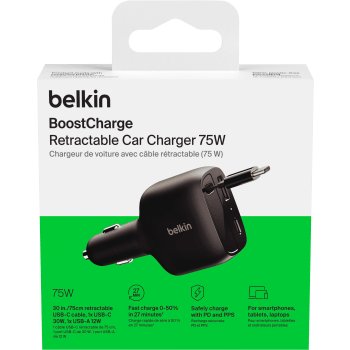 Billaddare 75W 2xUSB-C + USB-A Belkin.